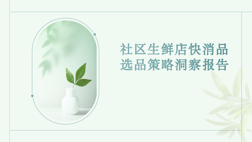 社区生鲜店快消品选品策略洞察报告